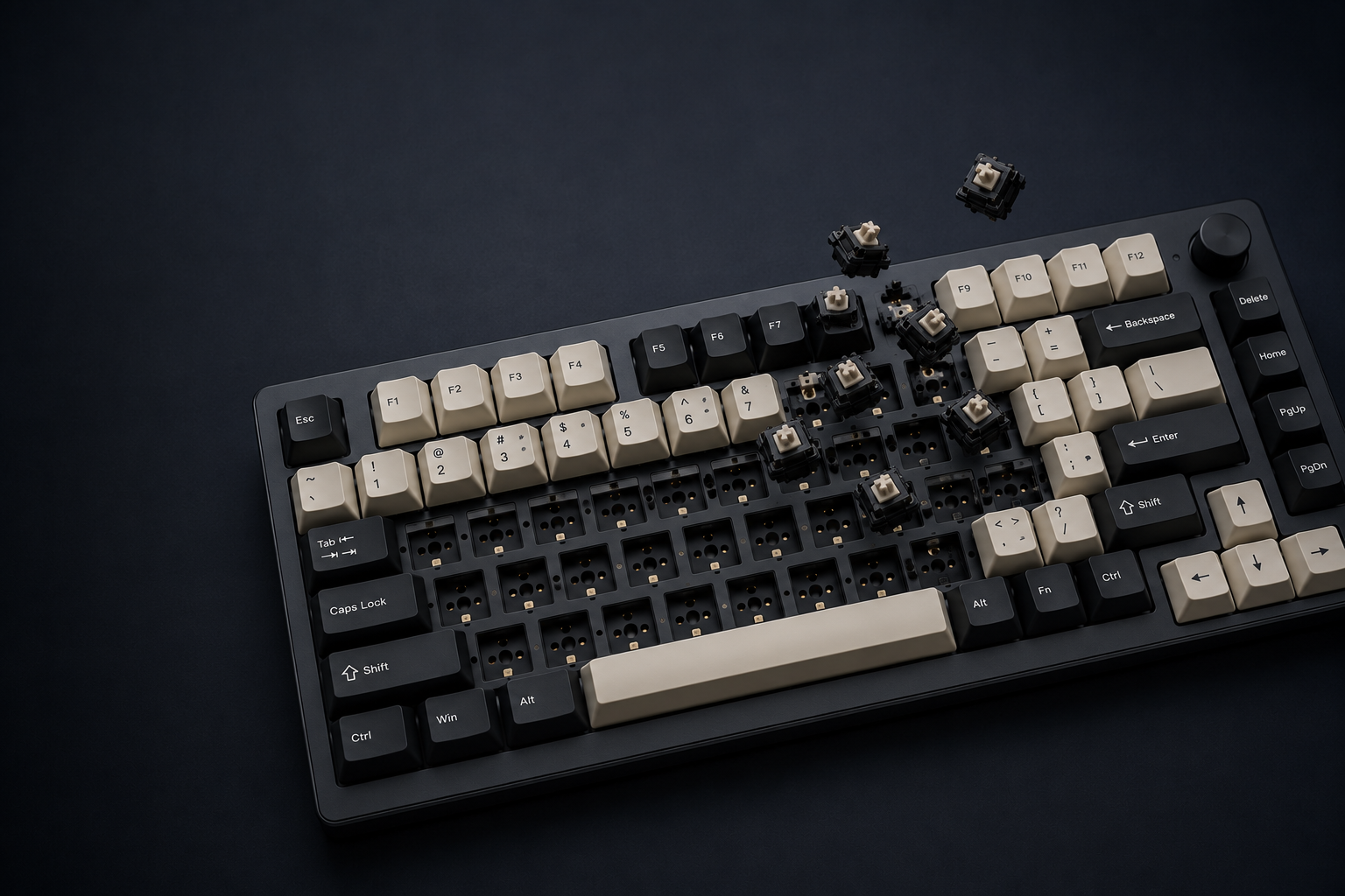 Mechanical keyboard with switches